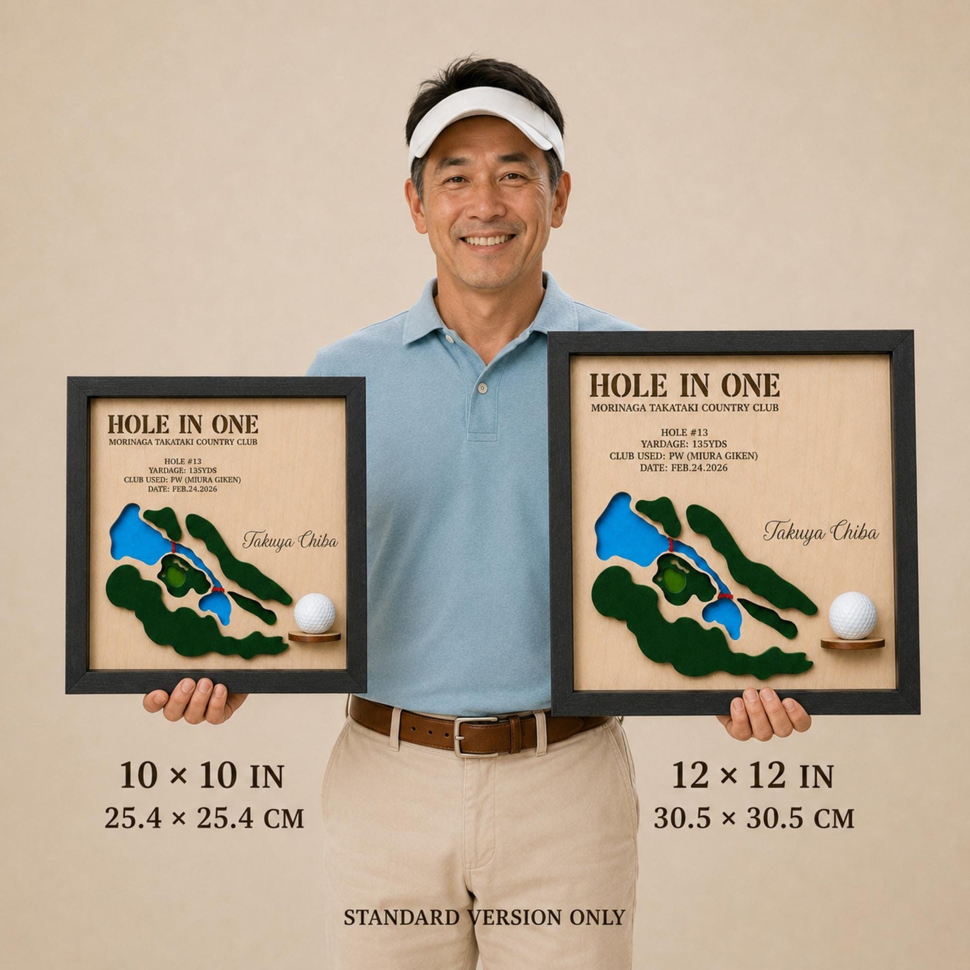 Hole in One Gift for Dad – Personalized 3D Golf Course Map Ball Display