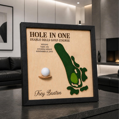 Hole in One Gift from Friends – Personalized 3D Golf Course Map Ball Display