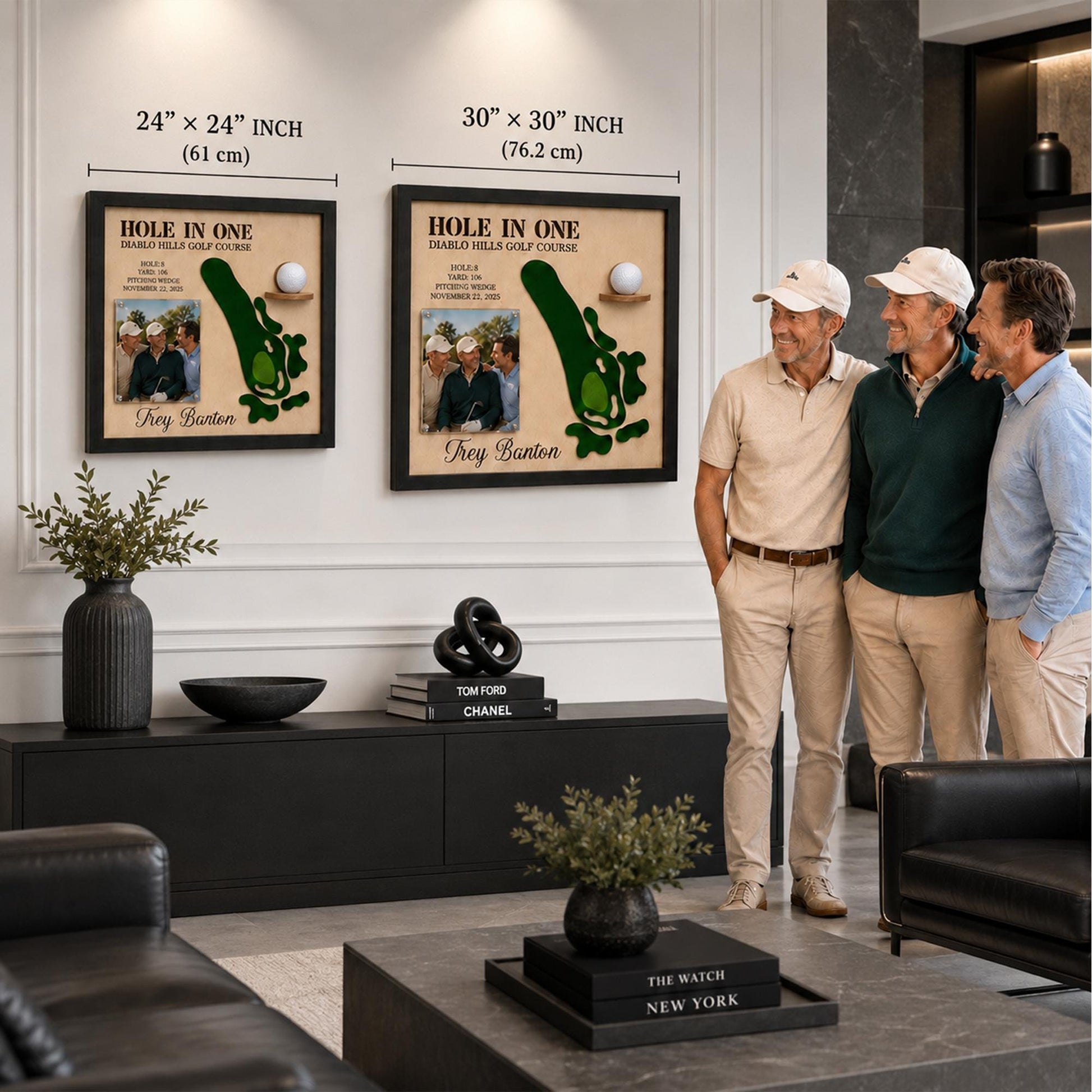 Hole in One Gift from Friends – Personalized 3D Golf Course Map Ball Display