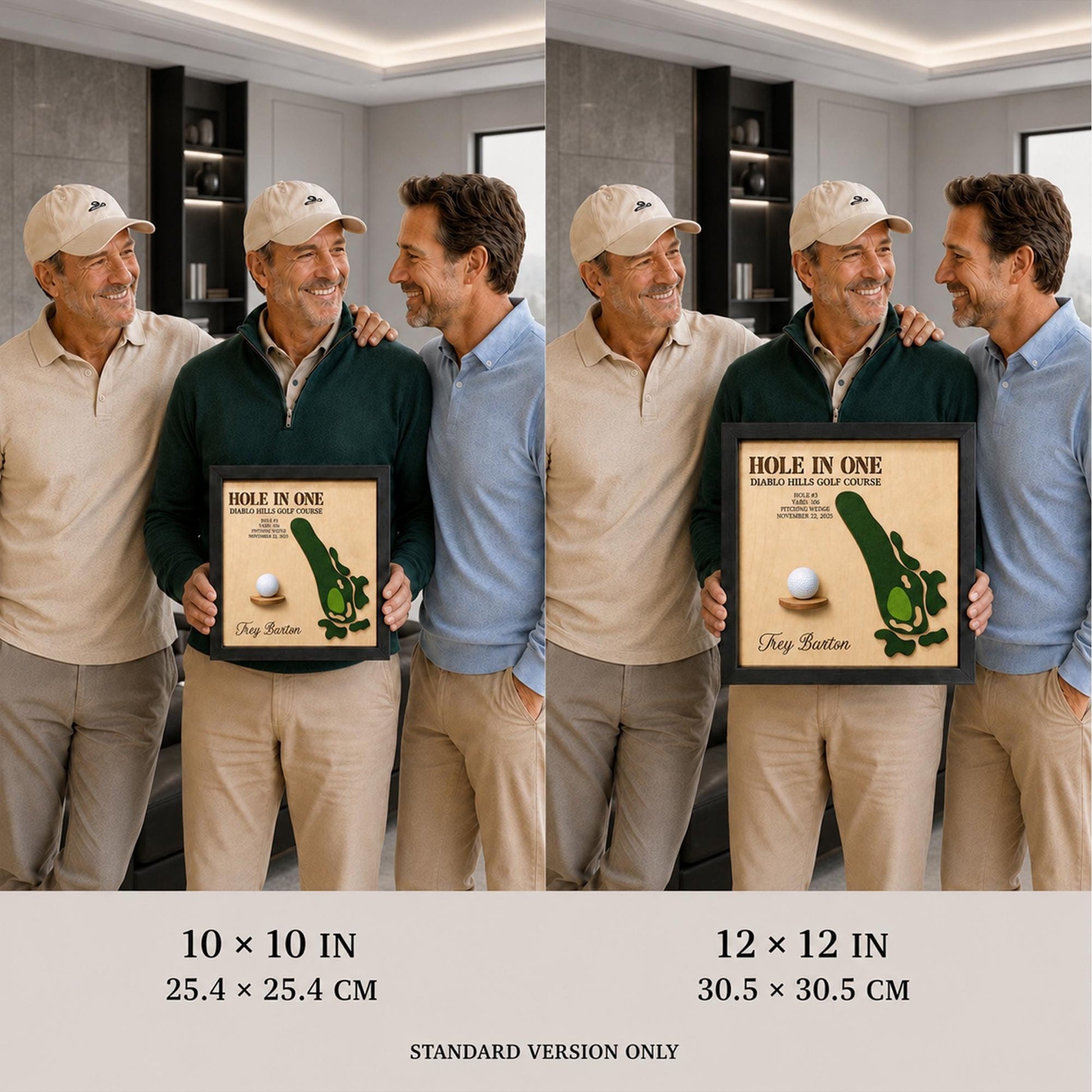 Hole in One Gift from Friends – Personalized 3D Golf Course Map Ball Display