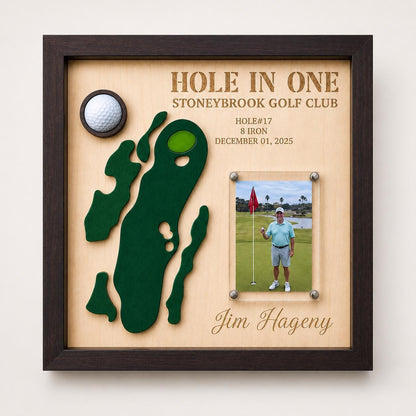 Hole in One Gift for Him – Personalized 3D Golf Course Map Ball Display