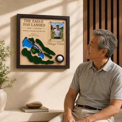 Golf Eagle Plaque – Eagle Golf Gift, Personalized 3D Golf Course Map Ball Display
