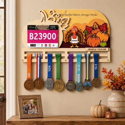Turkey Trot medal holder – medals on the 24 in rail