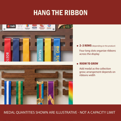 Christmas medal display for runners – how to hang the ribbons
