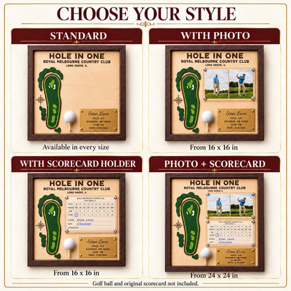 Golf scorecard frame with photo – standard, photo, scorecard and combined styles