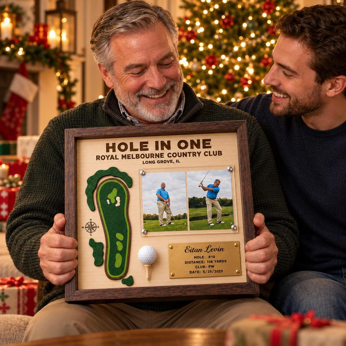 Golf scorecard frame with photo – Christmas gift for a golfer