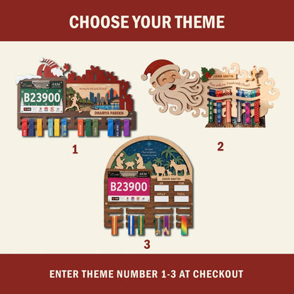 Christmas medal display for runners – three design options
