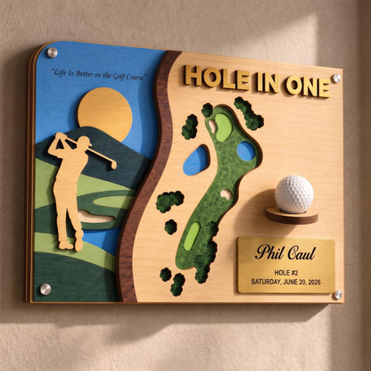 Hole in one award plaque – display only version with engraved plaque