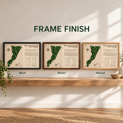 Corporate golf gift course map – frame finish options