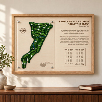 Corporate golf gift course map – country club course map plaque