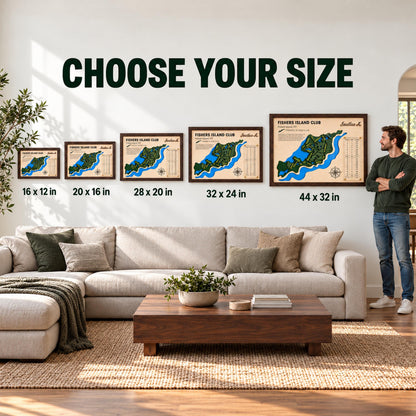 Golf simulator room decor course map – choose your size