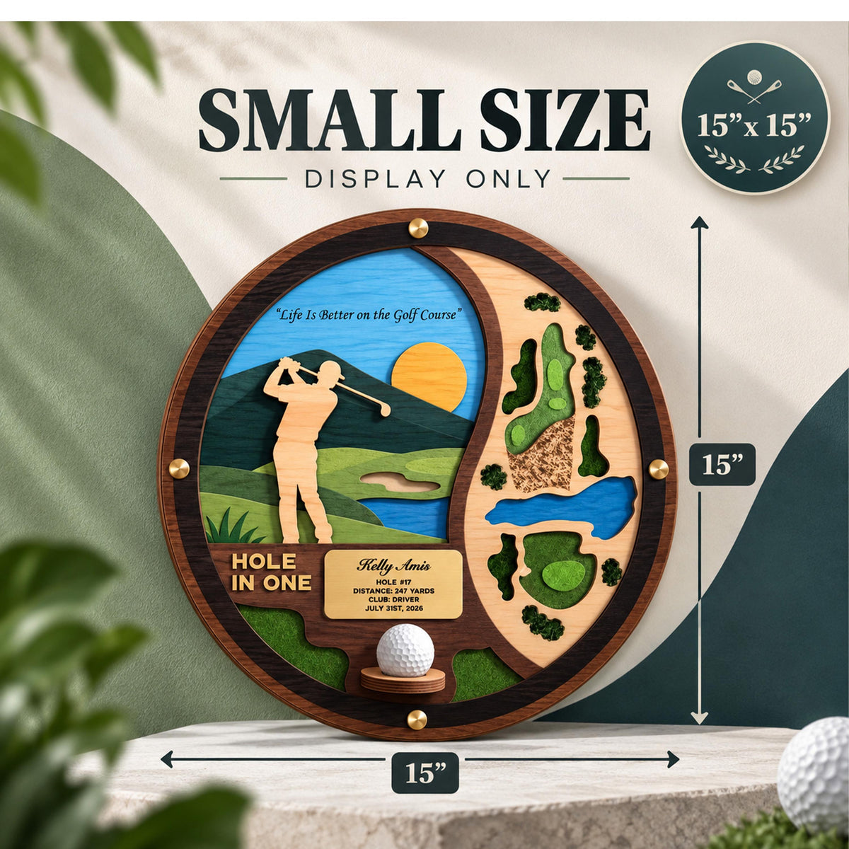 Round hole in one wall display – small size, display only
